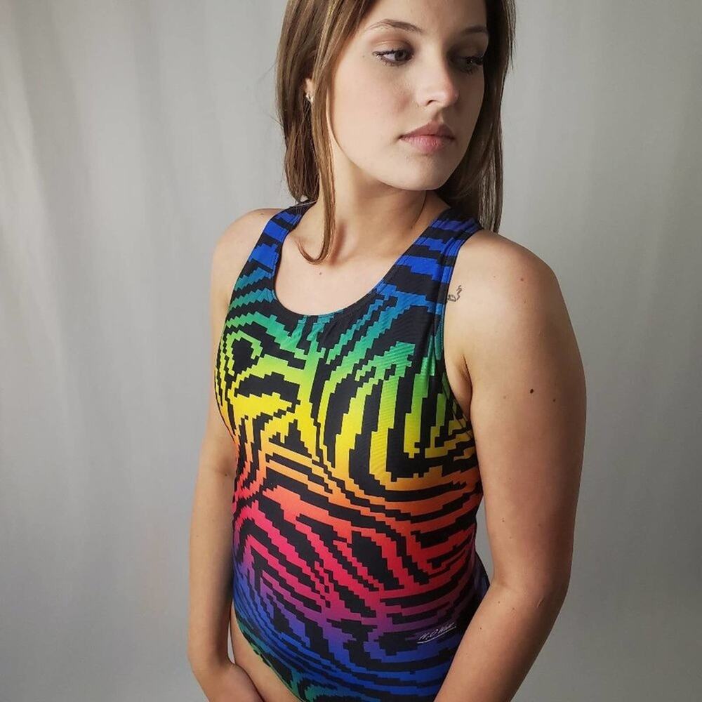 VTG 90s H20 Wear Swimsuit with Racerback One Piece - Picture 3 of 9